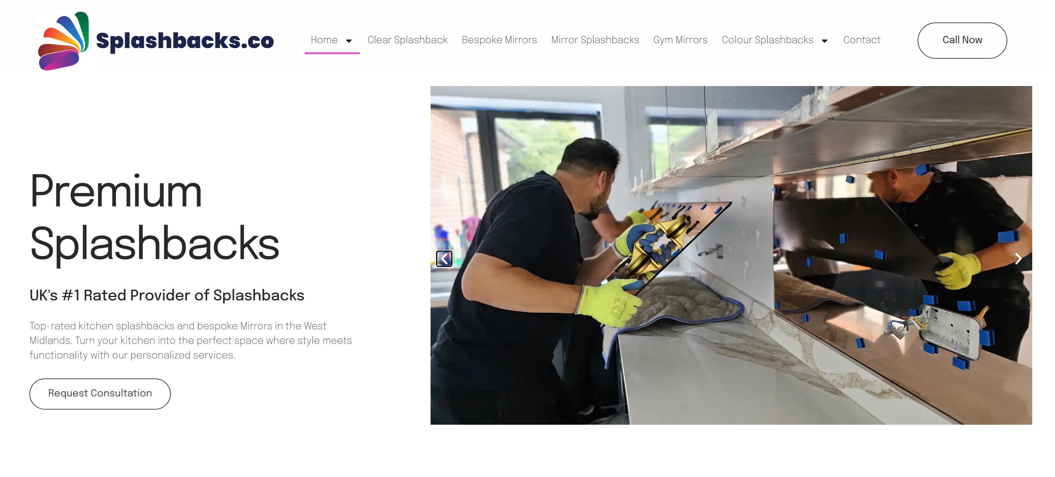 Splashbacks Birmingham website screenshot